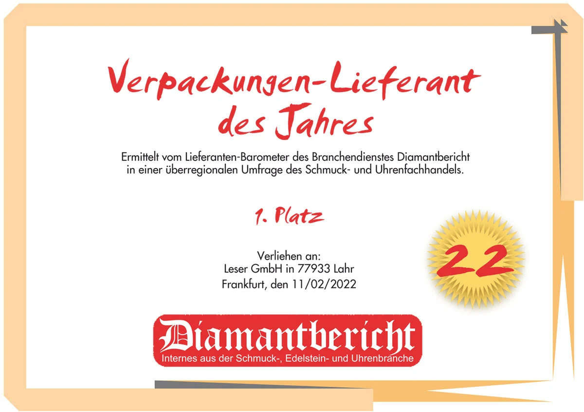 Verpackungslieferant 2022.<br>Diamantbericht - LESER überzeugt.