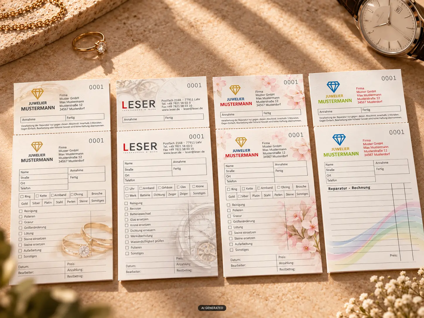 Ihr Design statt Standardvordruck
