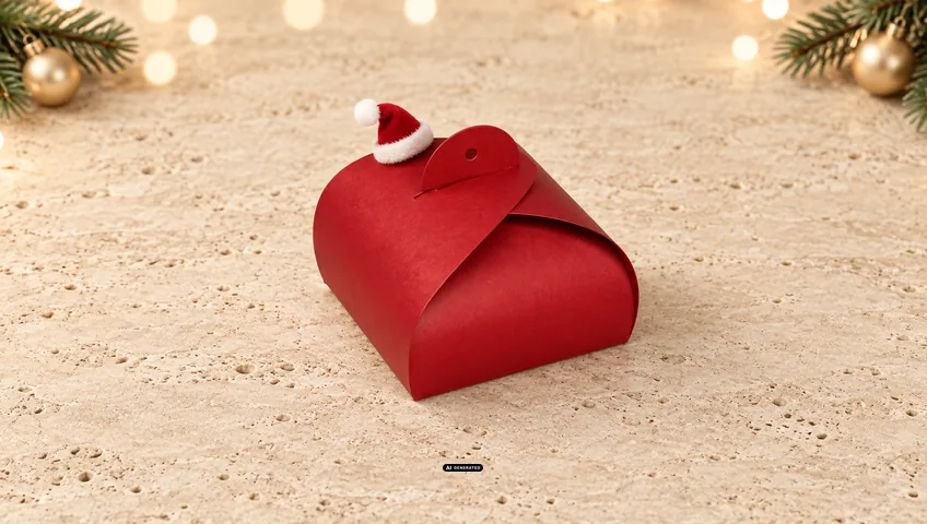 LESER Fixbox in Rot mit kleiner Weihnachtsmütze auf dem Verschluss