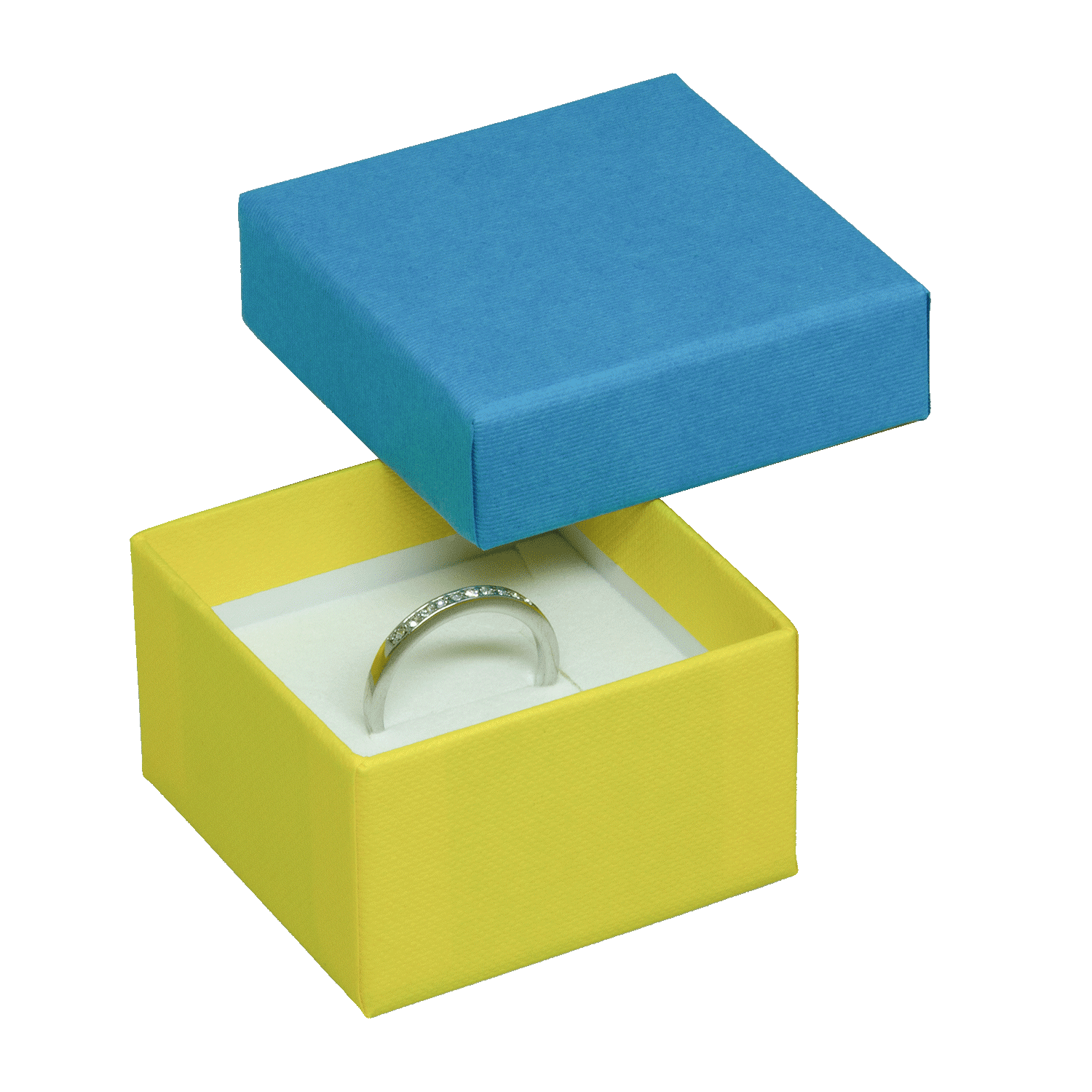 Große zweifarbige Ringschachteln aus Karton